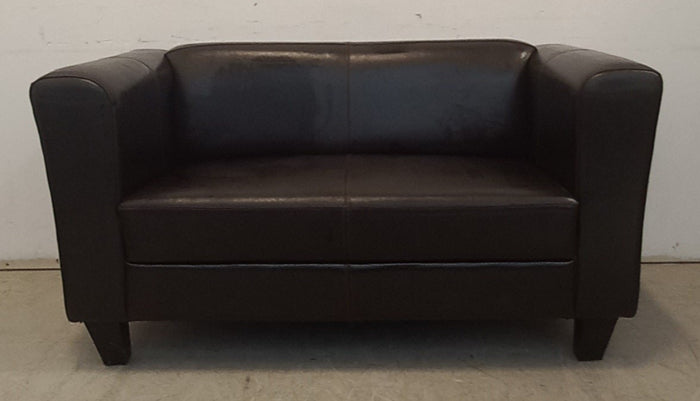 Brown Leather Loveseat