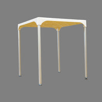 Tensai 27.5-Inch Square White Plastic Table with Metallic-Finish Legs