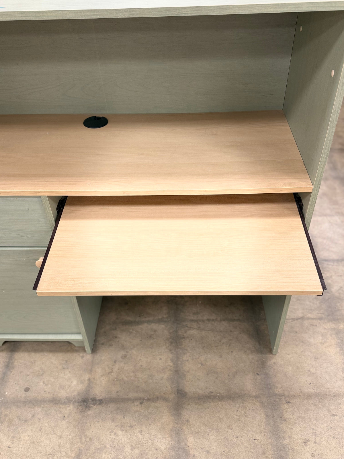 Mint Green and Light Wood Small Desk