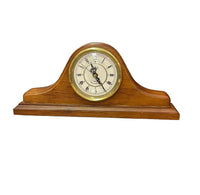 Vintage Quartz Wood Mantel Clock – Classic Tambour Style