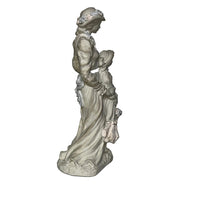 Alice Heath Chalkware Sculpture of a Victorian Mother and Daughter