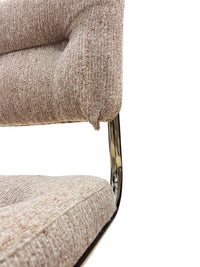 Cesca Style Cantilever Brass Dining Chairs and Round Table