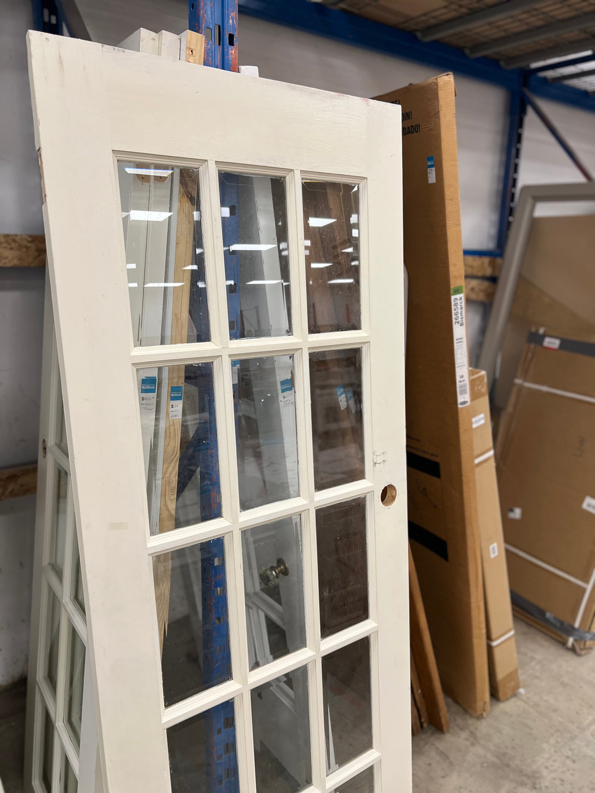 30"x 77.5" White 15 Glass Panelled Door