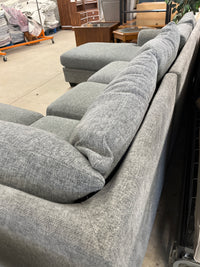 108"W 2-Pc Grey Sectional Sofa