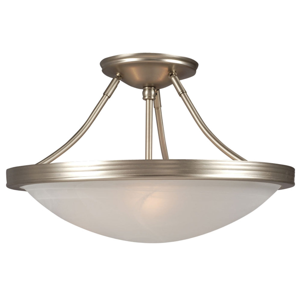 Galaxy 3-Light Semi-Flush Mount in Pewter with Marbled Glass, 660480