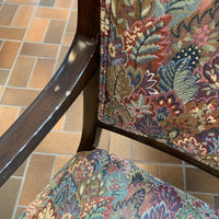 28-inch W Fabric Upholstered Lounge Chair in Brown Floral