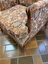 28-inch W Fabric Upholstered Lounge Chair in Brown Floral
