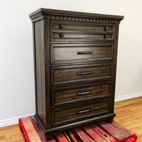 Johnny 40-inch 5-Drawer Chest in Smokey Walnut