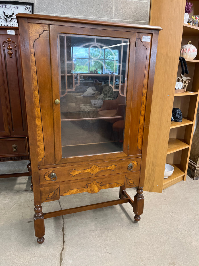 35"W Art Deco Curio Cabinet