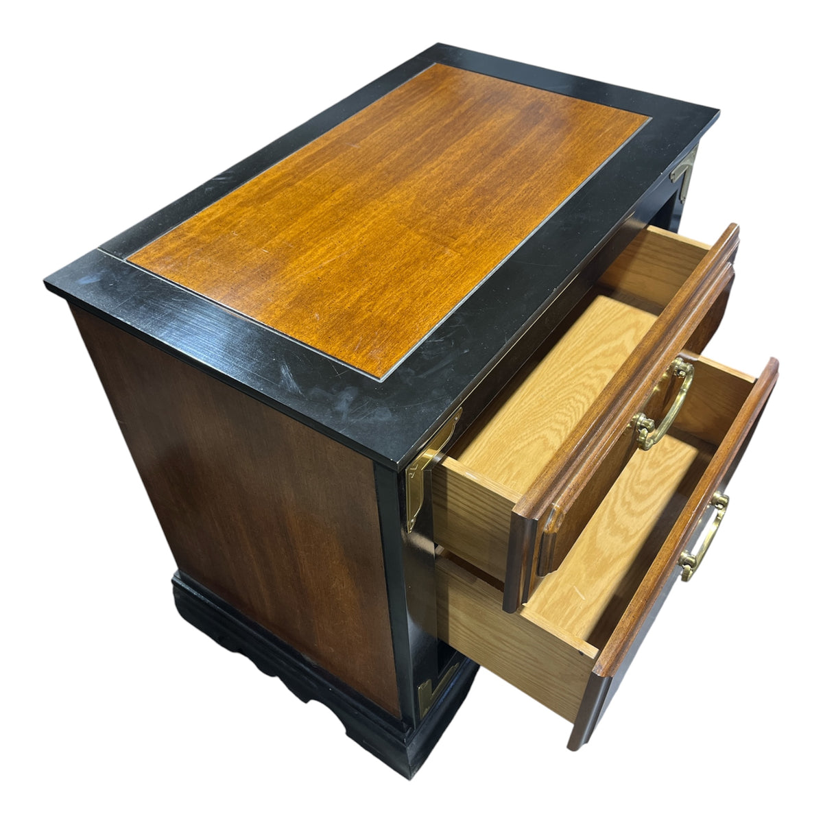 Burl Wood Veneer Nightstand