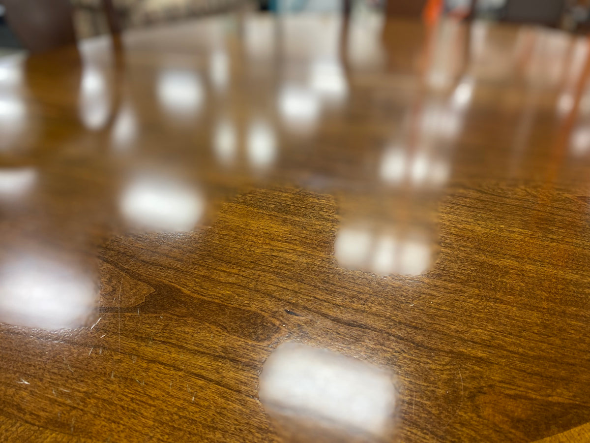 Dark Brown Hardwood Dining Table Set