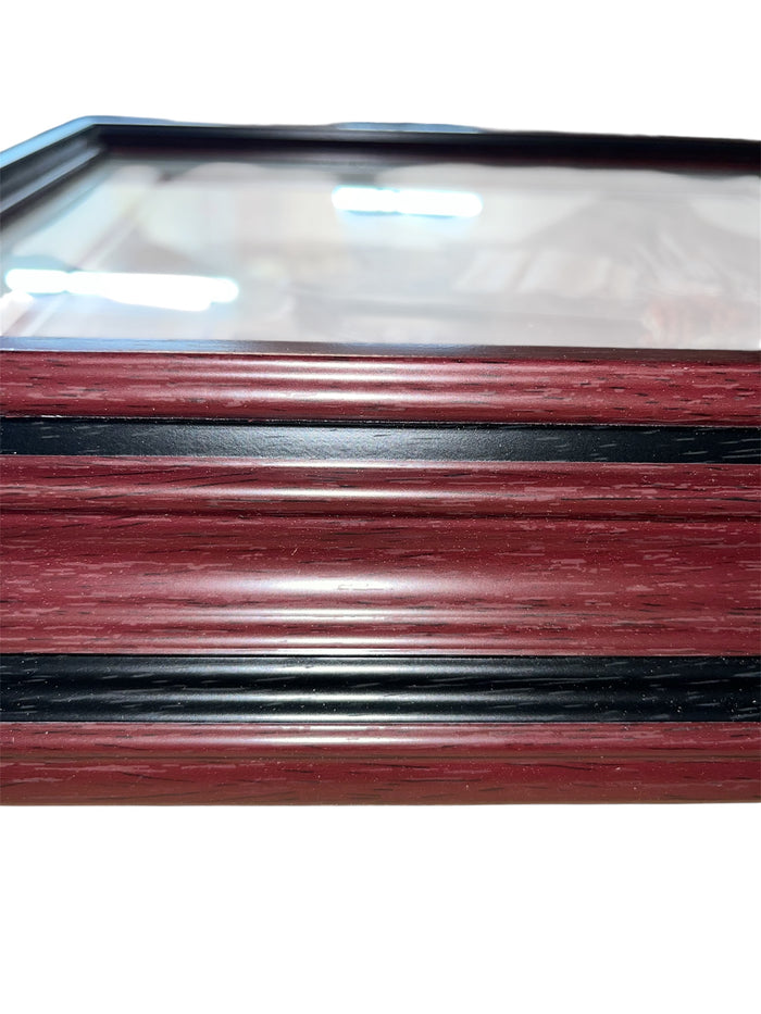 Grand Piano Diorama Shadowbox- White Background on Mahogany Red Wood Frame