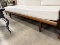 White and Light Wood Contemporary Sofa
