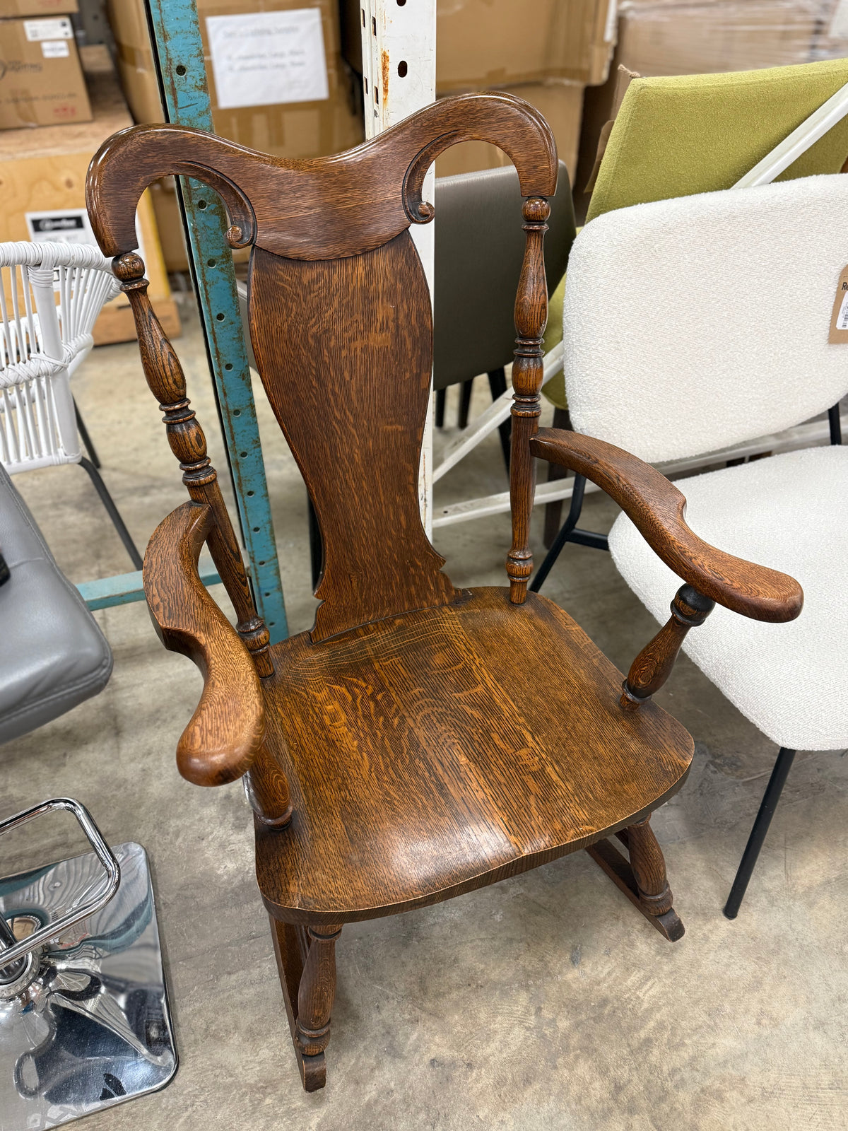 Dark Brown Wooden Rocking Chair