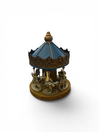 Hudson Pewter Blue Top Carousel Animal Decorative Set