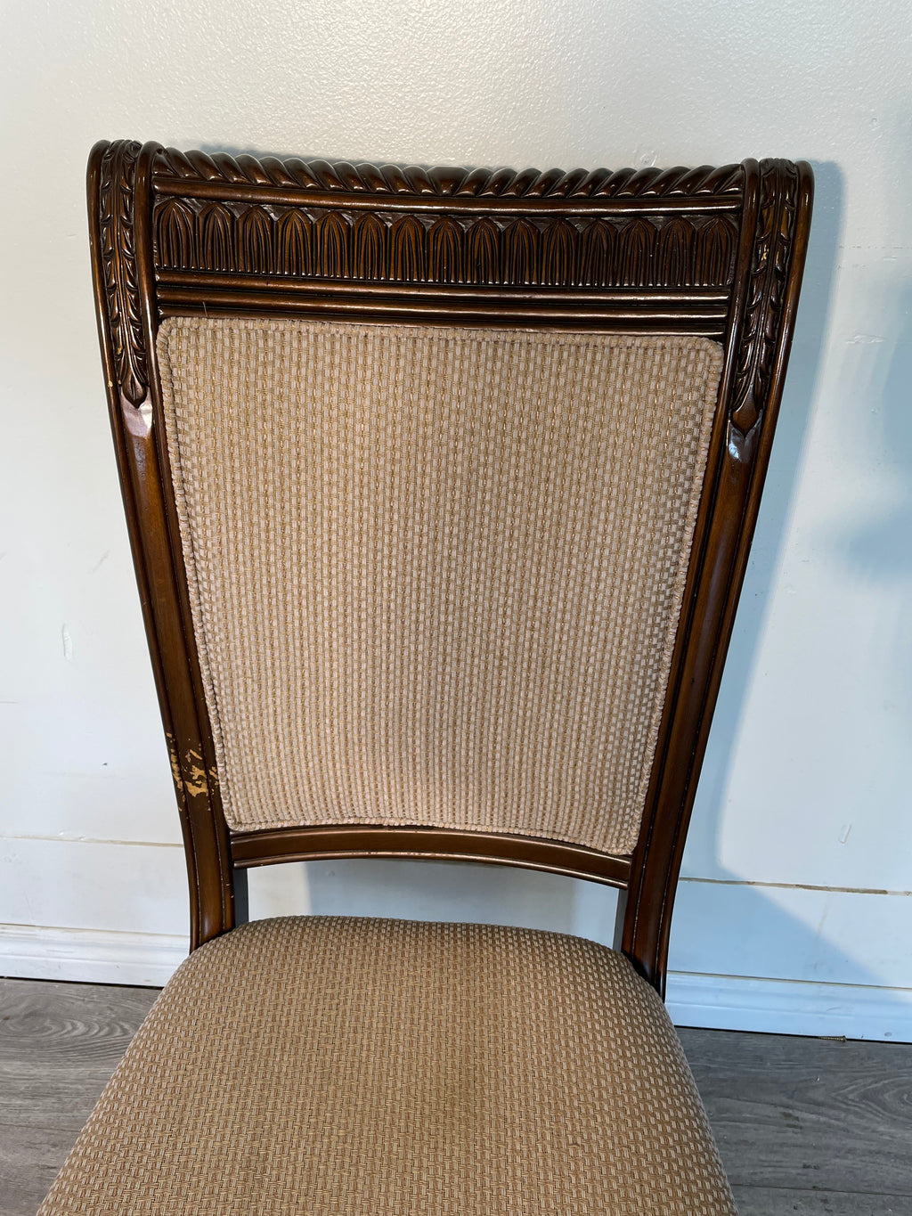 Vintage Fabric Dining Chair in Brown