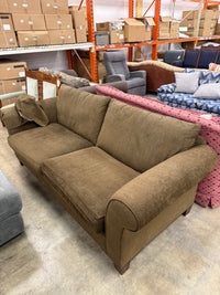 Large Dark Brown Plush Loveseat