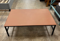 Light Brown Leather Rectangle Table