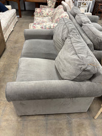 Grey Plush Loveseat Sofa