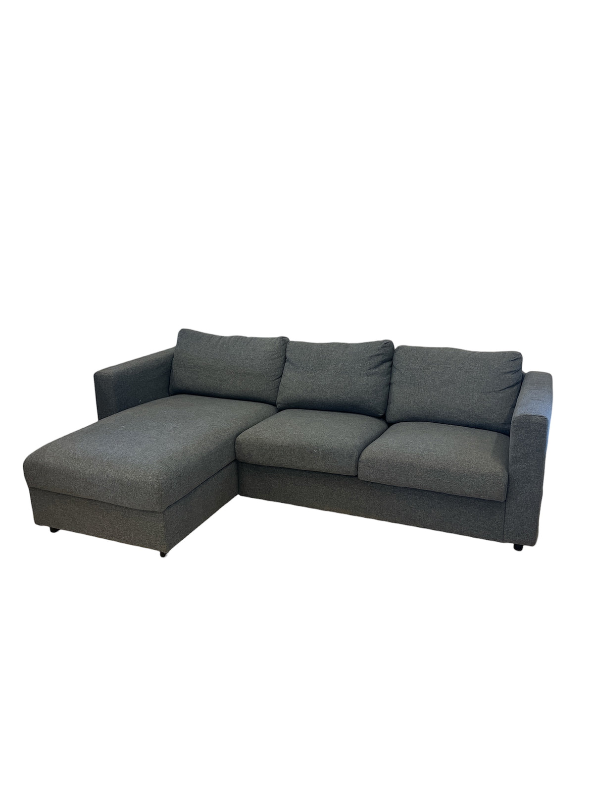 Finnala Sectional Sofa with Chaise Piece in Dark Grey