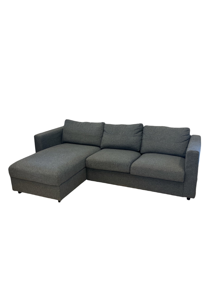 Finnala Sectional Sofa with Chaise Piece in Dark Grey