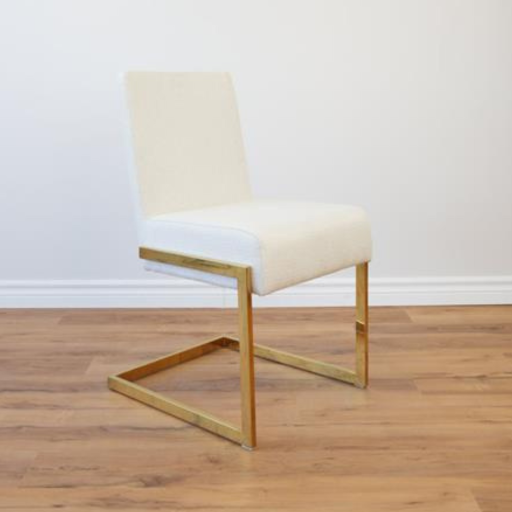 Abby Dining Chair Gray Dove Tweed and Golden Frame