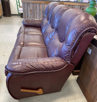 Deep Brown Leather-look 3-Seat Recliner Sofa