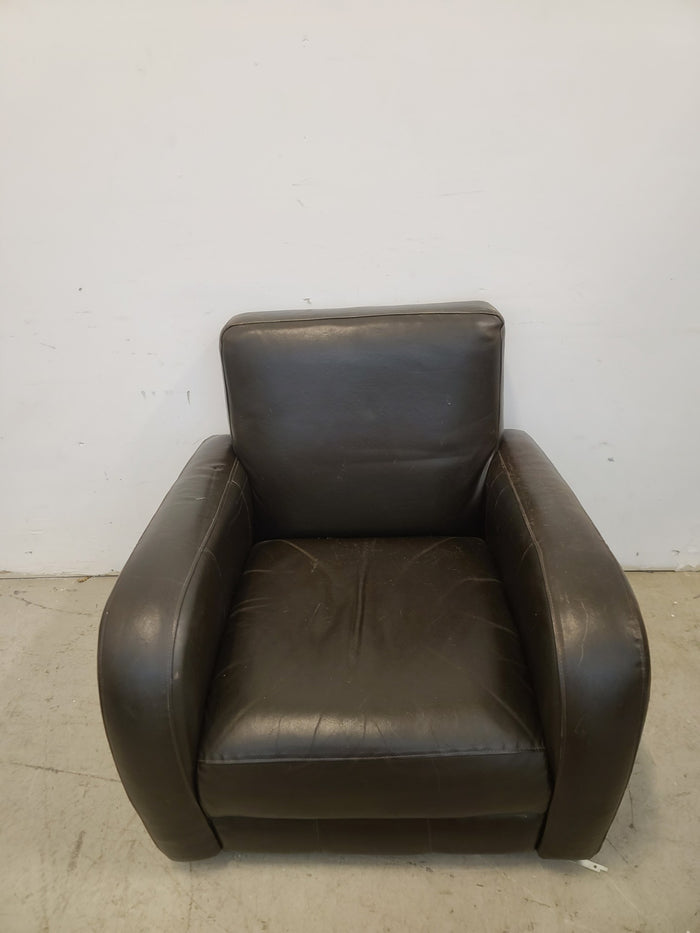 Dark Brown Pleather Armchair