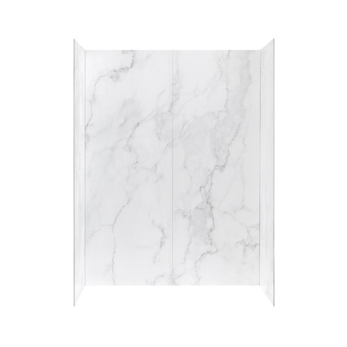 48 x 80-in White Marble Shower Wall Panel