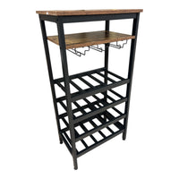 Black and Brown Wine Rack