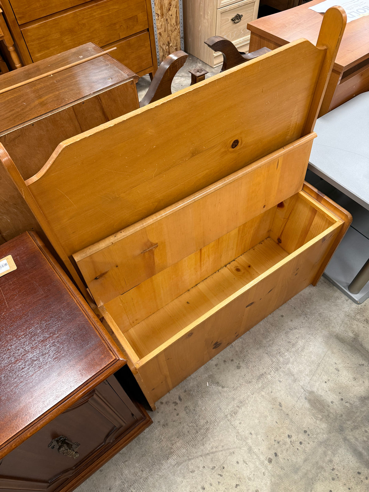 Reclaimed Knotty Pine Storage Bench