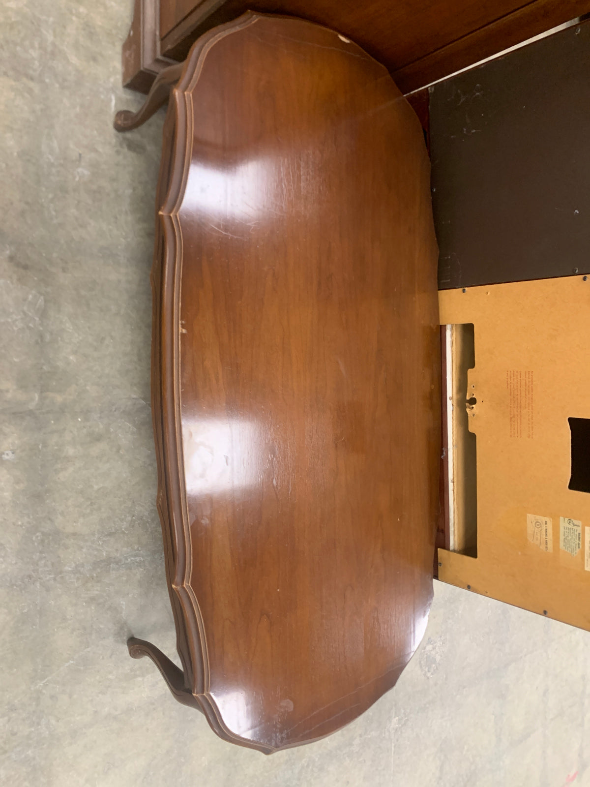Oval Wooden Coffee Table With Wavy Sides