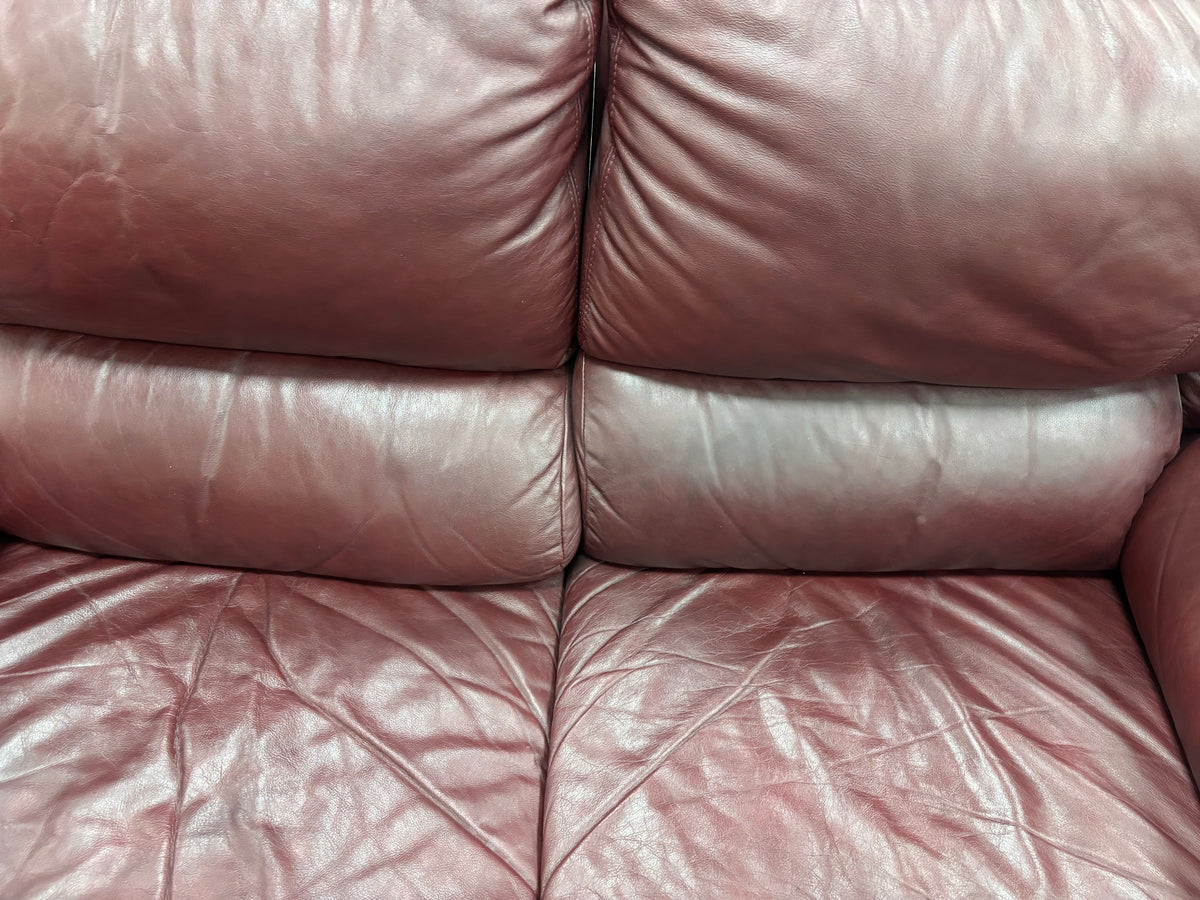 Burgundy Leather Loveseat Sofa