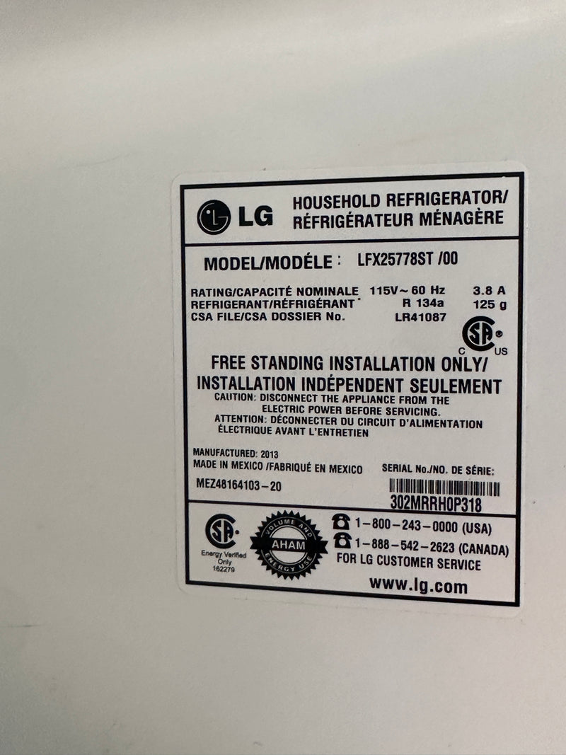 LG stainless steel fridge