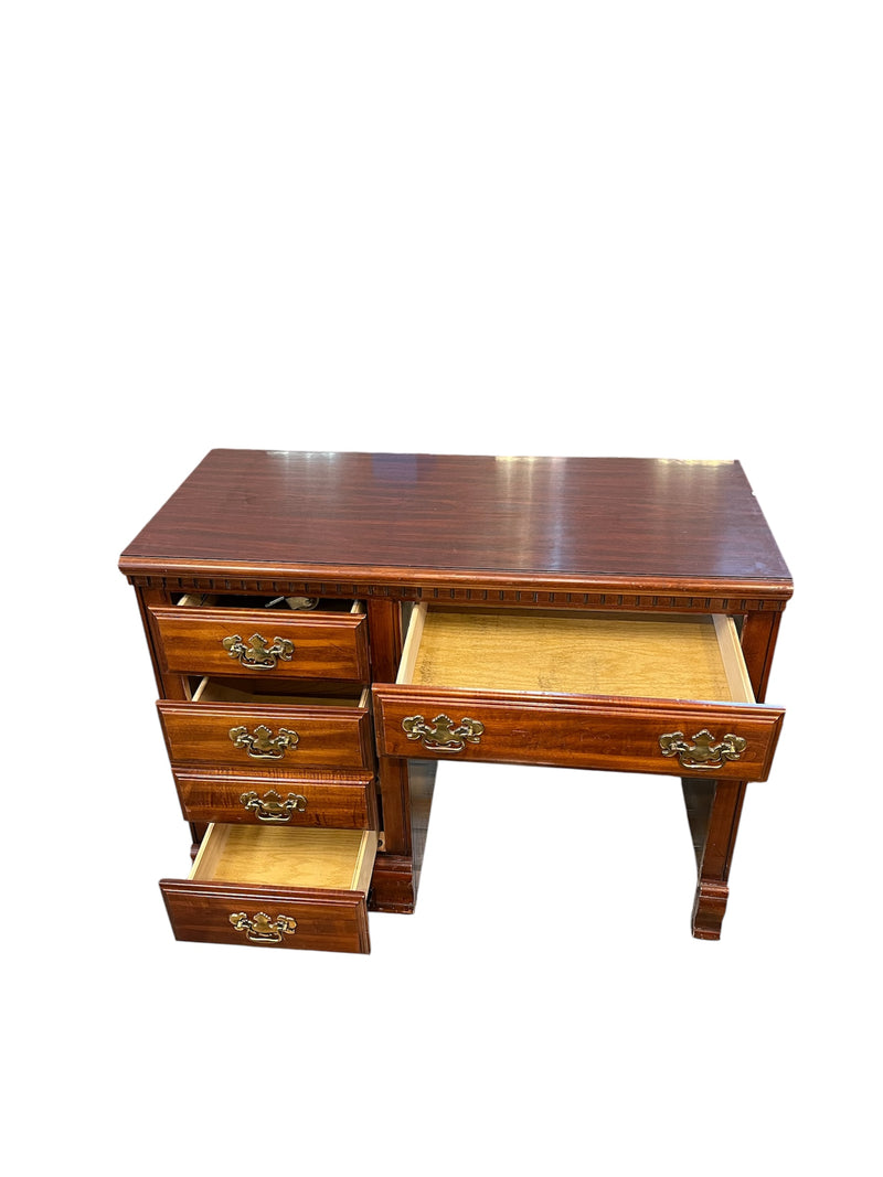 Solid Wood Executive Desk with Brass Hardware