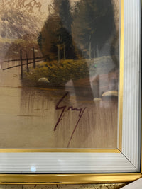 Mountain Sunset Framed Painting