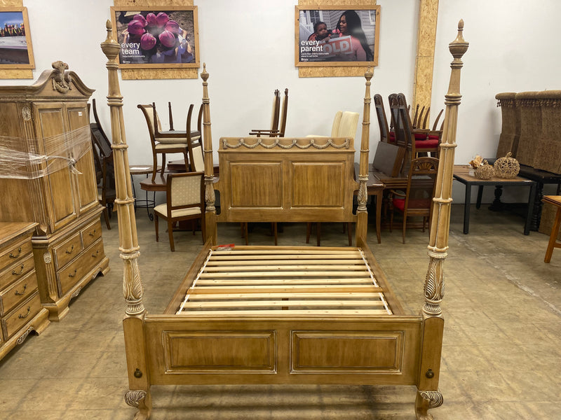 French Provincial Four Poster Queen Bed Frame