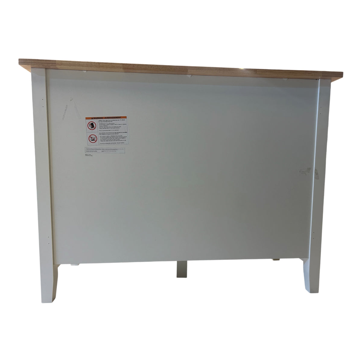 Living Wood Top Open Shelf Kitchen Storage Island