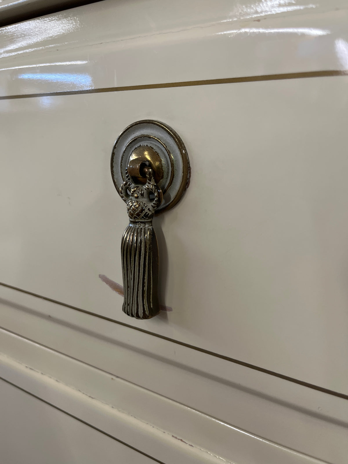 54"W Wooden Dresser with Mirror in Cream