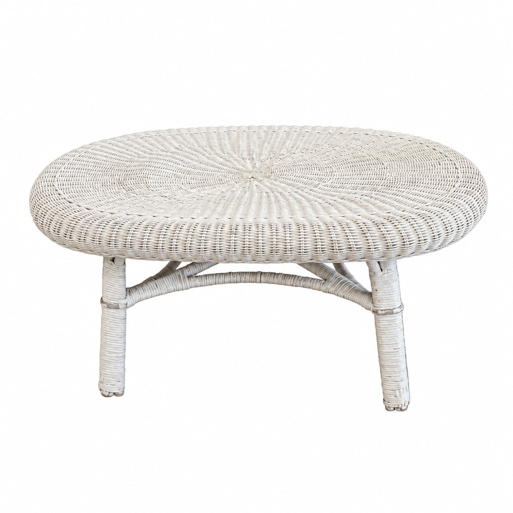 White Wicker Patio Conversation Set