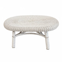 White Wicker Patio Conversation Set