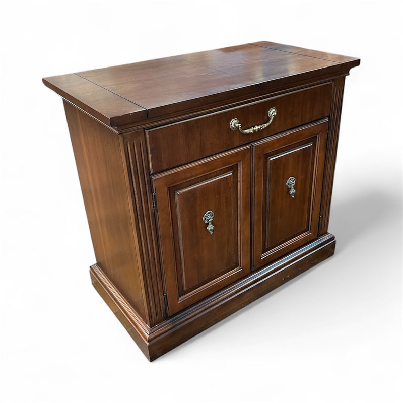 Expandable Bar Cabinet With Brass Hardware