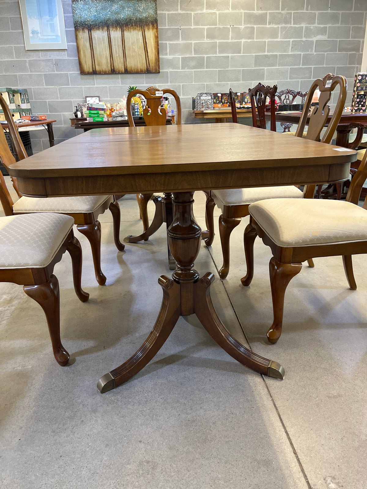66"W Dining Table & 6 Chairs