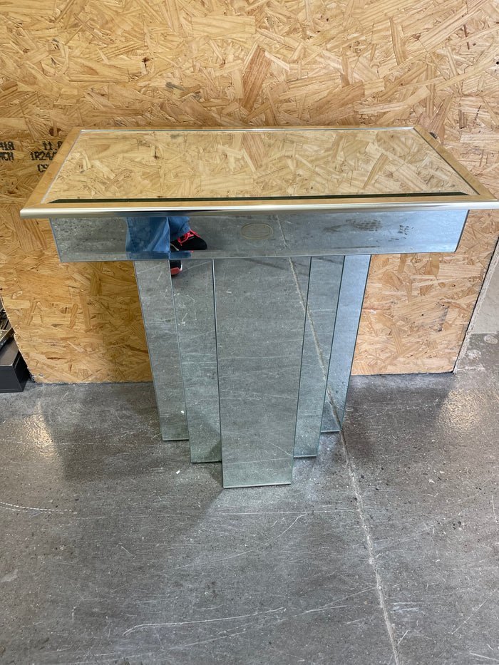 Multi-side Glass and Chrome Accent Table