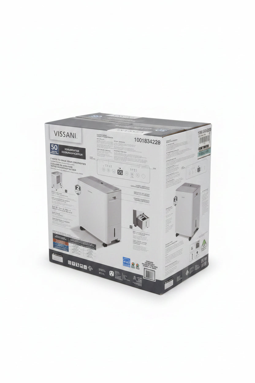 White Vissani Bucket Dehumidifer 50 pt. 4,500 sp. ft.