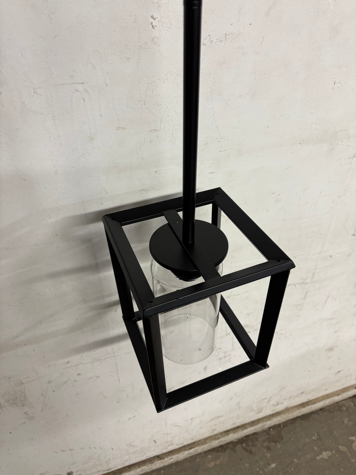 Black Matte Square Pendant Light