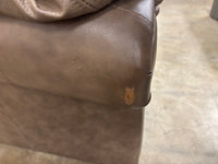 Beige Leather 3-Seater Sofa