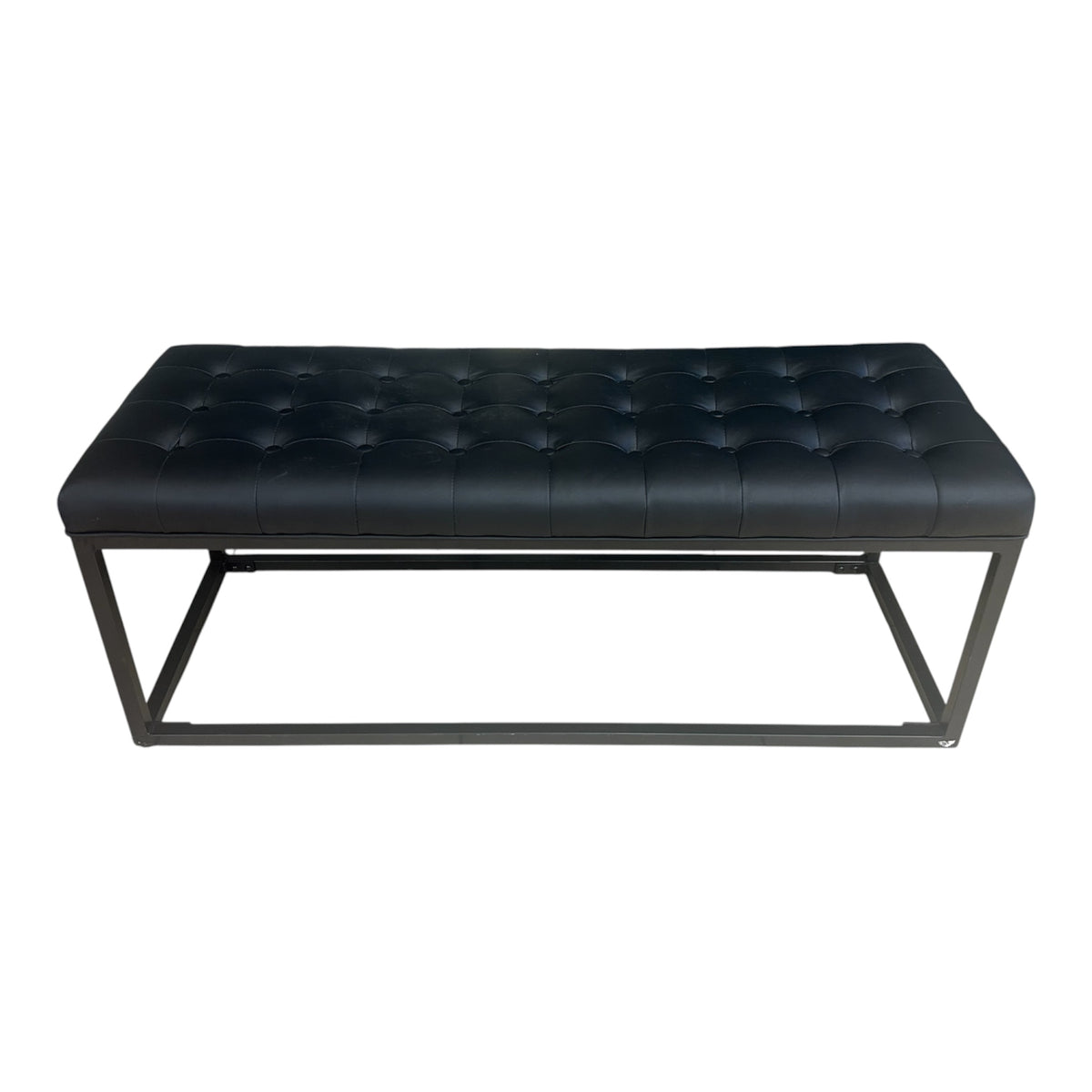 Preto Faux Leather Bench