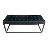 Preto Faux Leather Bench