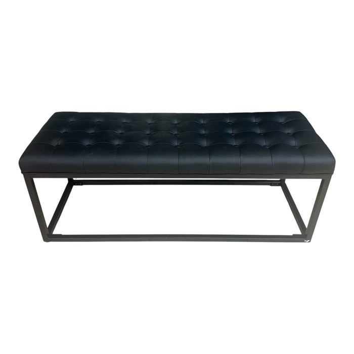 Preto Faux Leather Bench